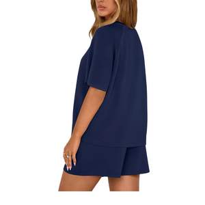 Pantalones Cortos Anchos Casuales de Cintura Alta para Mujer, con Cordón Elástico, Transpirables, Ecológicos, de Algodón y Lino, Venta al Por Mayor Personalizada - Product Image 5