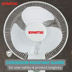 Ventilador de Pared Eléctrico de Plástico KIMATSU con 3 Aspas para Uso en Exteriores y Comercial (300x400mm) - Product Image 3