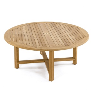 <b>Round</b> Wooden <b>Dining</b> <b>Table</b> <b>Solid</b> <b>Wood</b> Modern Design Stable Outdoor Patio Furniture 8 Seater - Product Image 1