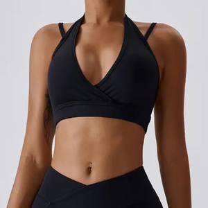 Nouveau design – Soutien-gorge de sport grande taille pour femme en Spandex/Nylon avec logo frontal, maintien élevé, idéal pour le yoga et la gym – Qualité supérieure, personnalisable - Product Image 3