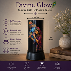 Radha Krishna LED Night Lamp Spiritual Acrylic Table <b>Light</b> Decorative Bedside USB <b>Touch</b> Janmashtami Diwali Gift Home Temple - Product Image 5