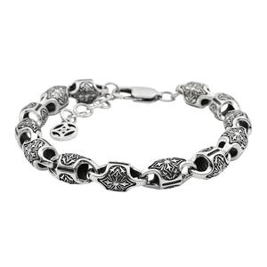 Taiwan Men's <b>Sterling</b> <b>Silver</b> <b>Beaded</b> <b>Bracelets</b> with Zircon Trendy Gift Jewelry - Product Image 1