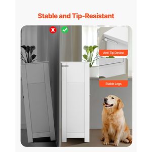 Mobiletto da Bagno Moderno a 3 Ripiani in Legno con 2 Ante e 4 Cassetti Regolabili, Organizzatore per la Casa - Product Image 6