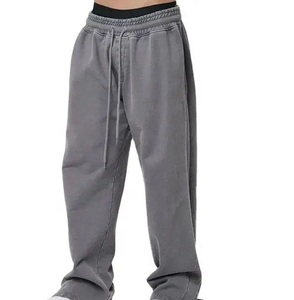 Premium Quality Plus Size <b>Men</b> Flared Joggers Pants Breathable Soft Baggy <b>Wide</b> Straight <b>Leg</b> Pants Sweatpants With Drawstring - Product Image 1