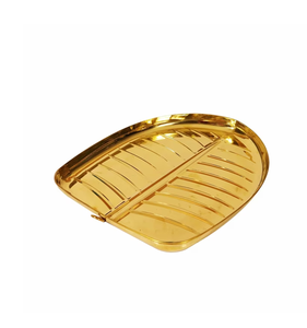 Plato de latón decorativo para el hogar, plato/thali para dulces, organizador con diseño personalizado en forma de hoja, en oferta. - Product Image 2
