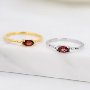 แหวนพลอยโกเมนธรรมชาติในตัวเรือนเงินสเตอร์ลิง เงินหรือทอง แหวนพลอยโกเมนธรรมชาติ แหวนพลอยขนาดเล็ก - Product Image 1