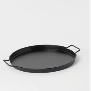 Plateau de service moderne en fer noir de qualité supérieure, durable, multifonctionnel, fait main, avec base en bois, design élégant, pour la maison et les hôtels - Product Image 5
