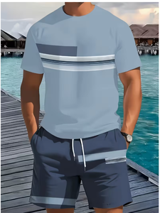 Camiseta informal transpirable para hombre, camiseta de manga corta ligera y cómoda, ajustada y a la moda - Product Image 3