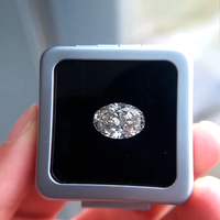 Diamant synthétique ovale 3 carats, cultivé en laboratoire CVD, effet glacé, pierre artificielle en vrac, blanc VVS, couleur D, meilleur prix de gros