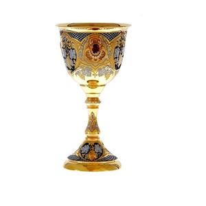 Stylish Etching Design Chalice is handmade high-quality brass church Chalice Brass Color Also Use as a gift items - Product Image 1