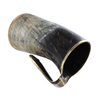 Mug moderne en corne de buffle avec poignée en laiton, écologique, jetable, conçu pour adultes, idéal comme cadeau