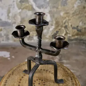 Candelabro antiguo, soporte para velas de mesa, decoración vintage, soporte ornamental para velas, pieza decorativa de metal - Product Image 4