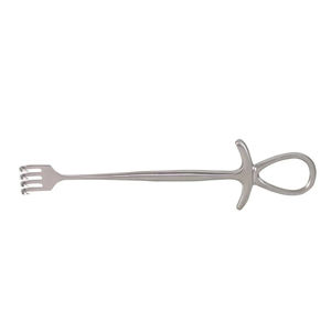 Retractor Quirúrgico Murphy de 4 Pulgadas, 4 Puntas Afiladas, 28 mm de Ancho, Mango Modificado Tipo Dedo, Herramienta Médica de Precisión Manual - Product Image 1