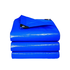 Bâche en PE bleue de qualité supérieure, imperméable, en polyester, avec œillets, tissée, usage général, bâche en plastique unie - Product Image 1