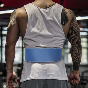 Cinturón de Levantamiento de Pesas Unisex, Resistente, de Cuero Vacuno, Antideslizante, Cómodo, Transpirable, Protección Profesional, Ecológico, Azul - Product Image 4