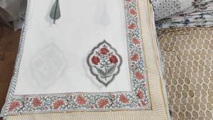 Ensemble de draps et de taies d'oreiller en coton imprimé à la main, literie florale artisanale indienne pour la décoration de la chambre, vente en gros, approvisionnement B2B - Product Image 2