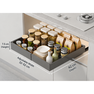 Estante Organizador Deslizante Blanco con Ranuras para Cajones, Bandeja de Almacenamiento para Gabinetes de Cocina y Muebles de Cocina - Product Image 4
