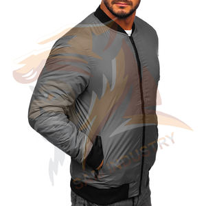 เสื้อแจ็คเก็ตบอมเบอร์ปักโลโก้ตามสั่งสำหรับผู้ชายไซส์ใหญ่ พร้อมซิปปิด เสื้อโค้ทถักสำหรับฤดูหนาว เสื้อแจ็คเก็ตฤดูหนาว - Product Image 6