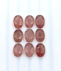 Pierre précieuse naturelle AAA en quartz fraise rouge, taille ovale facettée, 8*6 mm, 10*7 mm, 100% naturelle, pour la fabrication de bijoux - Product Image 4