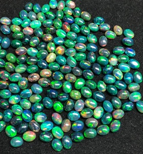 Opale noire naturelle cabochon, pierre précieuse ovale en vrac, opales noires cabochons en gros, pierres précieuses d'opale en vrac pour la fabrication de bijoux - Product Image 5