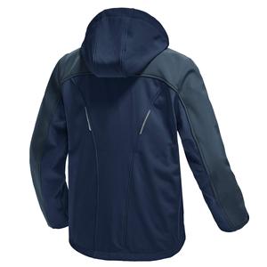 Men's <b>Hooded</b> <b>Fleece</b> <b>Jacket</b> Windproof Zipper Closure Solid Color Polyester Shell Autumn Wear Regular Fit - Product Image 4