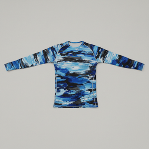 Camiseta de compresión transpirable de manga larga con color personalizado para hombre, de spandex y nailon, de secado rápido, antibacteriana, para entrenamiento de MMA. - Product Image 5