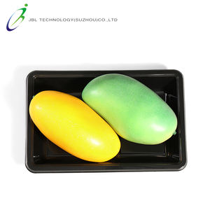 Caja de embalaje rectangular para frutas y verduras, bandeja para servir verduras de grado alimenticio de Model-130E-Black, sin tapa - Product Image 4