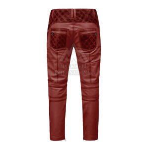 Pantalones de cuero genuino de alta calidad OEM para hombre, pantalones de cuero de moda a la venta en alta calidad - Product Image 3
