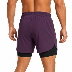 Nouveaux shorts de course à taille élastique personnalisés, deux-en-un, respirants, à séchage rapide, pour l'entraînement sportif, shorts à double couche pour hommes - Product Image 3