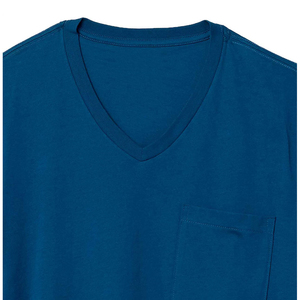 Camiseta de Hombre Personalizada 100% Algodón, Cuello en V, Estilo Urbano, Súper Suave, Transpirable, Manga Corta, Diseño Sólido, Tejido de Punto - Product Image 5