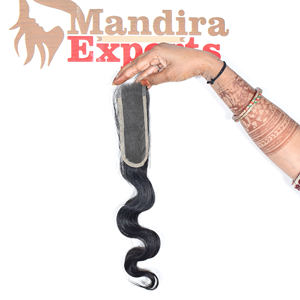 100% cuticule alignée indien naturel vierge noir Extensions de cheveux humains 8-32 pouces HD 2*6 fermeture Bodywave Styles temple sain - Product Image 4