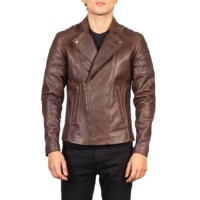 Blouson Bomber en Daim Marron pour Homme TASHU INTERNATIONAL, Col Montant, Style Décontracté Hiver, Coupe Classique, Fermeture Éclair, Blocs de Couleurs