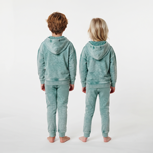 Fabricante de Conjuntos Deportivos de Sudadera con Capucha y Pantalones Jogger para Niños, Unisex, de Algodón Lavado al Ácido, de Alta Calidad, con Hombros Caídos y Cierre Completo - Product Image 3