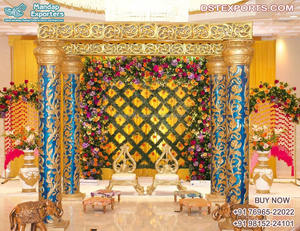Decoración Tradicional del Mandap para Bodas del Sur de la India con Diseño de Manavarai, Mandap de Boda con Tema de Balaji Hecho a Mano con Fibra, Nueva York - Product Image 4