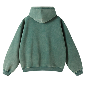 เสื้อฮู้ดดี้ผู้ชายสีพื้นแบบใหม่ แฟชั่นสั่งทำพิเศษ เนื้อผ้าหนา คุณภาพสูง ระบายอากาศได้ดี สไตล์วินเทจ ล้างสีแบบแอซิดวอช ซิปปักลาย ผ้าฝ้าย 100% - Product Image 2