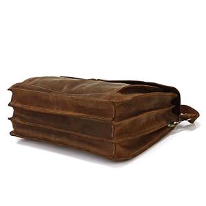 Sac à main pour ordinateur portable en cuir véritable, durable, léger, pour hommes, pour le bureau, les affaires, le transport sur l'épaule, LLB-0393 - Product Image 2