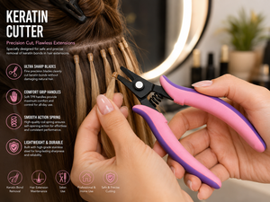 Pince coupante professionnelle en acier inoxydable de qualité supérieure A+ légère pour extensions de cheveux à la kératine, résistante aux hautes températures - Product Image 5