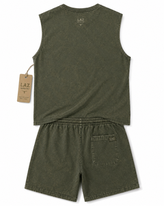Conjunto de Verano para Hombre, Lavado Ácido, Cintura Alta, Color Sólido, 100% Algodón, Transpirable, Secado Rápido, MOQ Bajo, Moda Actual - Product Image 2