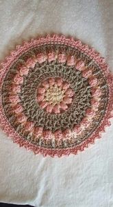 Layered Multi-Shade Mandala Design Coasters 3 Pieces Crochet Earthy Soft Durable Cotton Boho Heat Proof Drink <b>Kitchen</b> Accent - Product Image 4