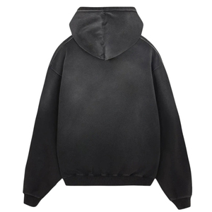 Sudadera con Capucha Unisex Oversize Lavada, Gris Sólido, Algodón French Terry, Casual, Ajuste Regular, Diseño de Bolsillo Tejido para Otoño - Product Image 4