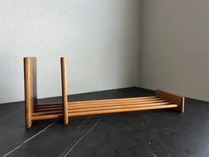 Support à livres en bois de chêne de style Mid-Century, étagère à livres coulissante vintage, support de rangement de bureau, étagère de bureau - Product Image 6