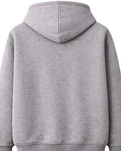 Sudadera con Capucha Oversize de Forro Polar Grueso con Logo Minimalista de Diamantes de Imitación Grises, Bolsillo Canguro, Estilo Urbano Personalizado para Hombre - Product Image 2