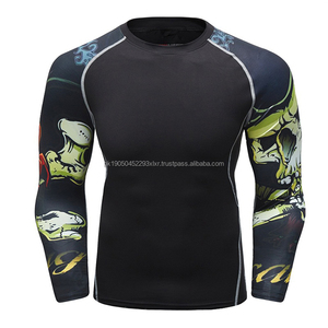 2024 nueva llegada al por mayor hombres Jiujitsu Rashguard Grappling & BJJ MMA Guard Long Compression Gym Gear - Product Image 1