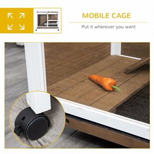 Portabagagli per interni a 2 piani con ruote rampe per porte chiudibili a chiave in legno gabbia per porcellini d'India piccola casa per animali con vassoio in marrone - Product Image 6