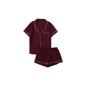 Ensemble de pyjama en satin pour femmes, manches longues, taille élastique, couleur unie, respirant, polyester/coton, vêtements de nuit d'hiver - Product Image 6