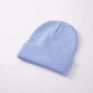 Bonnet unisexe en acrylique blanc, couleur unie, décontracté, tricoté pour l'hiver, 56-58 cm, tricoté à la machine, chaud et doux, pour adultes - Product Image 3