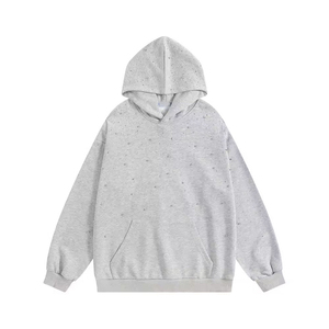 Sudadera con Capucha Personalizada con Pedrería, de Lujo, de Algodón Grueso, con Cristales, Unisex, Estilo Y2K, Sudadera Brillante - Product Image 1