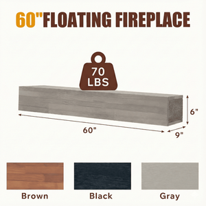 Mensola Galleggiante in Legno Rustico da 60 Pollici, Decorazione da Parete per Casa e Caminetto - Product Image 4