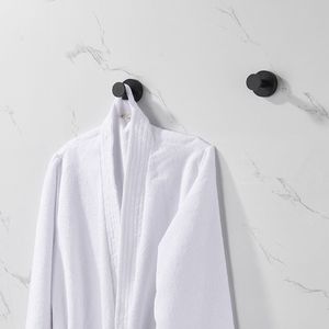 Crochets muraux noirs mats avec vis, lot de 4, base ronde, pour serviettes, entrée, armoire à chaussures, dressing, salle de bain, chambre à coucher - Product Image 6