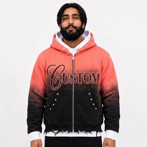 Sweat à capuche personnalisé pour homme, intérieur brossé en polaire, coupe oversize, style streetwear, pour marques de vêtements américaines - Product Image 2
